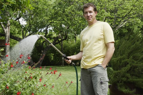 Healthy, green lawn maintained by regular mowing
